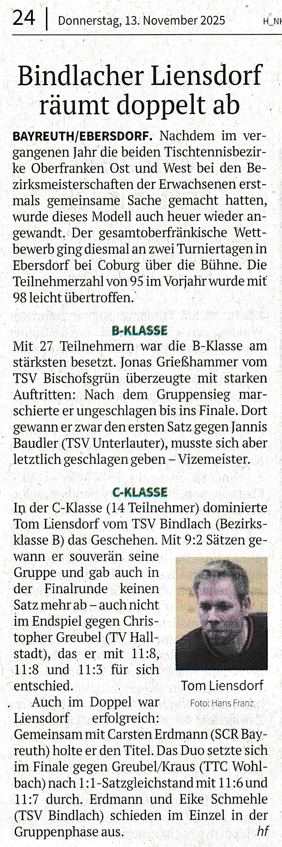 BEM Kurier Tom Liensdorf 26.10.2025